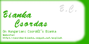 bianka csordas business card